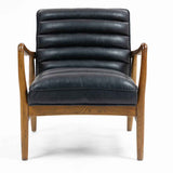 Faux Leather Armchair 69cm Wide With Wooden Frame - Club