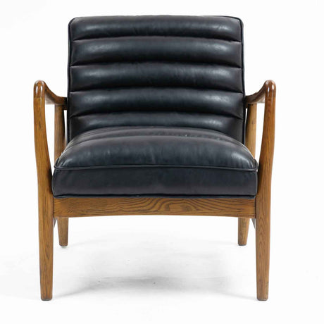 Faux Leather Armchair 69cm Wide With Wooden Frame - Club