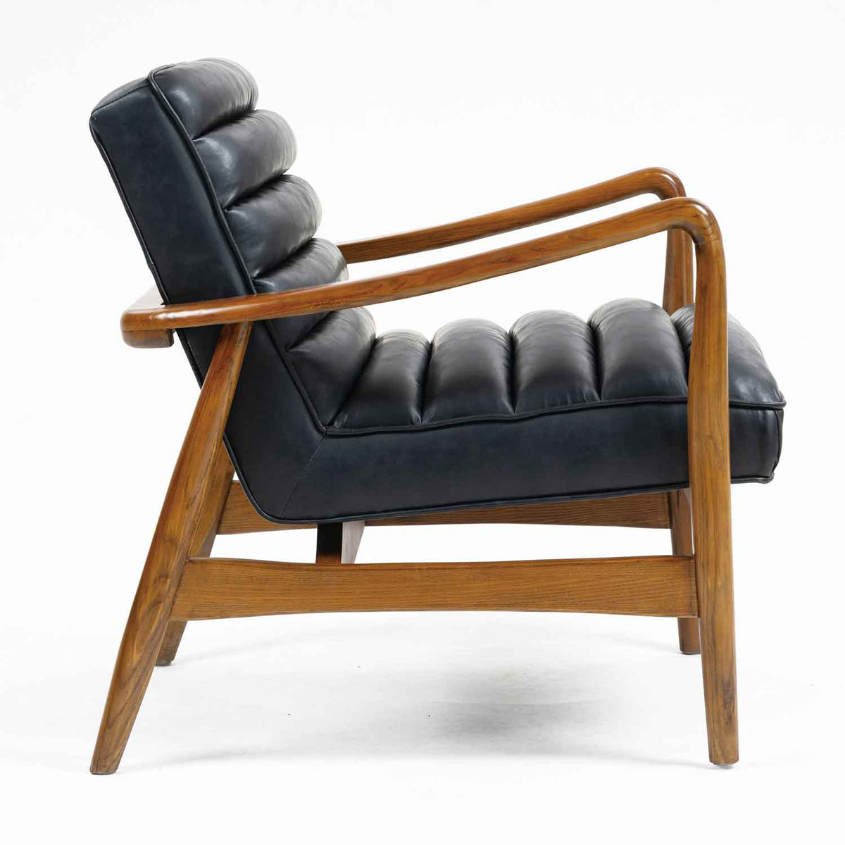 Faux Leather Armchair 69cm Wide With Wooden Frame - Club