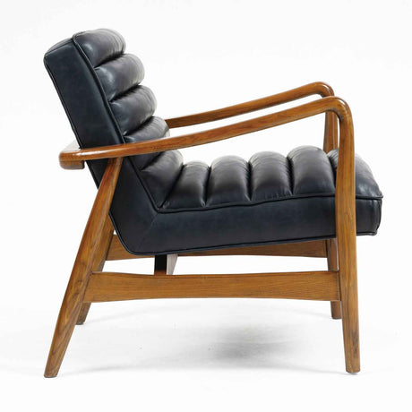 Faux Leather Armchair 69cm Wide With Wooden Frame - Club