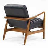 Faux Leather Armchair 69cm Wide With Wooden Frame - Club