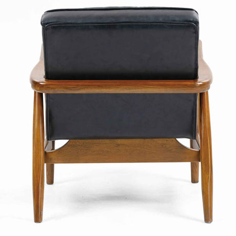 Faux Leather Armchair 69cm Wide With Wooden Frame - Club