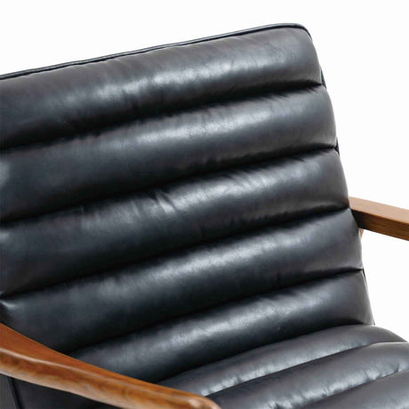 Faux Leather Armchair 69cm Wide With Wooden Frame - Club