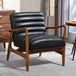 Faux Leather Armchair 69cm Wide With Wooden Frame - Club