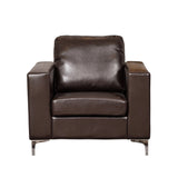 Faux Leather Armchair 91cm Wide With Metal Legs - Kensington Home