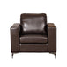 Faux Leather Armchair 91cm Wide With Metal Legs - Kensington Home