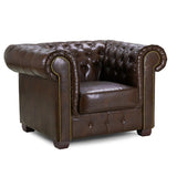 Faux Leather Armchair - Chesterfield