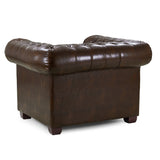 Faux Leather Armchair - Chesterfield