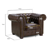 Faux Leather Armchair - Chesterfield