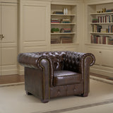 Faux Leather Armchair - Chesterfield