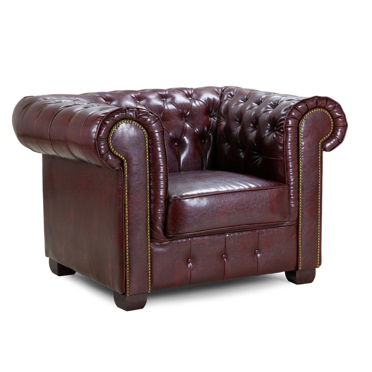 Faux Leather Armchair - Chesterfield