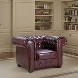 Faux Leather Armchair - Chesterfield