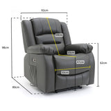 Faux Leather Armchair Electric Recliner - Alva