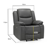 Faux Leather Armchair Electric Recliner - Harald