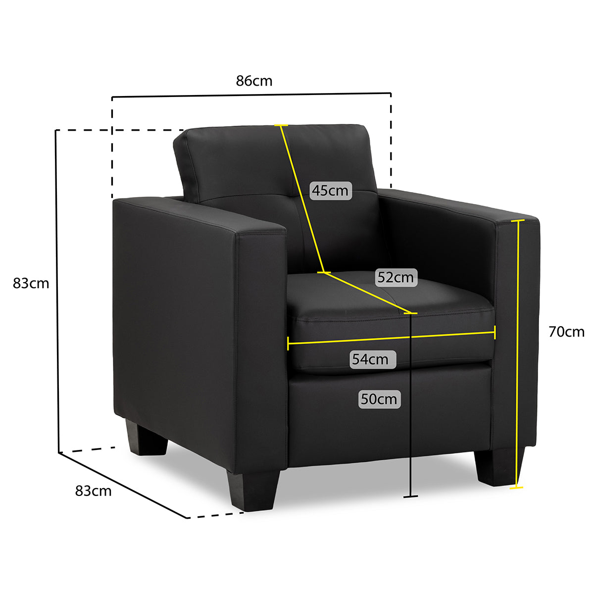 Faux Leather Armchair - Jerry