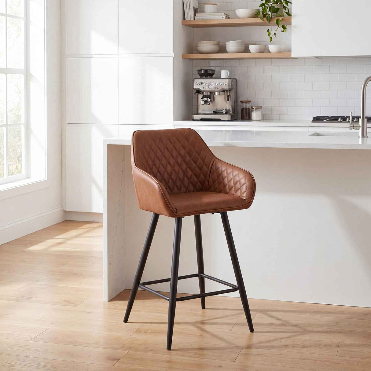 Faux Leather Bar Chair 60cm Wide - Charm