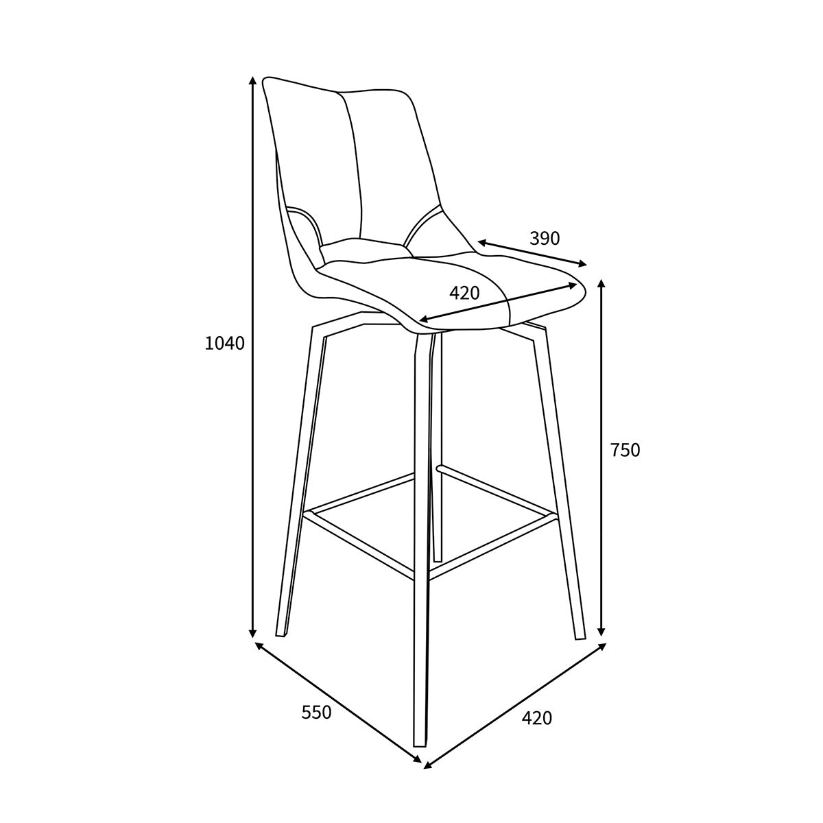 Faux Leather Bar Chair With Swivel Function - Mako