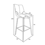 Faux Leather Bar Chair With Swivel Function - Mako