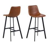 Faux Leather Bar Chairs in Set Of 2 - Oregon