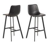 Faux Leather Bar Chairs in Set Of 2 - Oregon