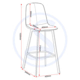 Faux Leather Bar Chairs in Set Of 2 - Quebec