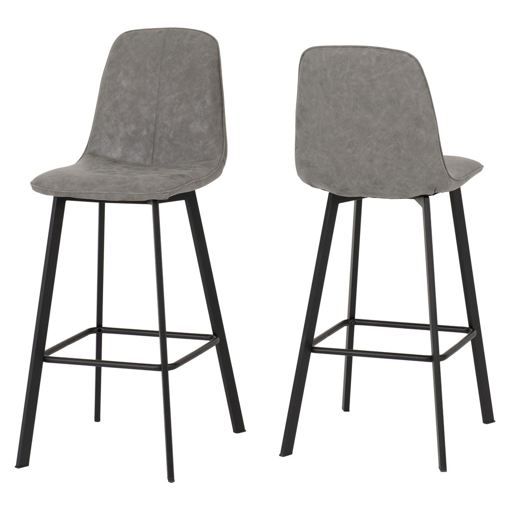 Faux Leather Bar Chairs in Set Of 2 - Quebec