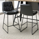 Faux Leather Bar Chairs in Set Of 2 - Argyle