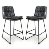 Faux Leather Bar Chairs in Set Of 2 - Argyle