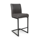 Faux Leather Bar Chairs in Set Of 2 Cantilever - Archer