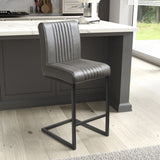 Faux Leather Bar Chairs in Set Of 2 Cantilever - Archer