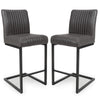 Faux Leather Bar Chairs in Set Of 2 Cantilever - Archer
