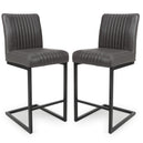 Faux Leather Bar Chairs in Set Of 2 Cantilever - Archer