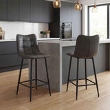Faux Leather Bar Stool 42cm Wide - Alnwick