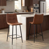 Faux Leather Bar Stool 42cm Wide - Alnwick