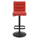 Faux Leather Bar Stool With Black Base - Dunley