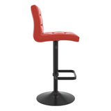 Faux Leather Bar Stool With Black Base - Dunley