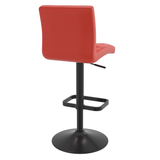 Faux Leather Bar Stool With Black Base - Dunley