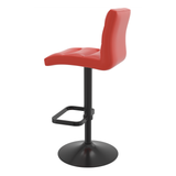 Faux Leather Bar Stool With Black Base - Dunley