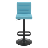 Faux Leather Bar Stool With Black Base - Dunley