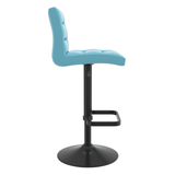Faux Leather Bar Stool With Black Base - Dunley