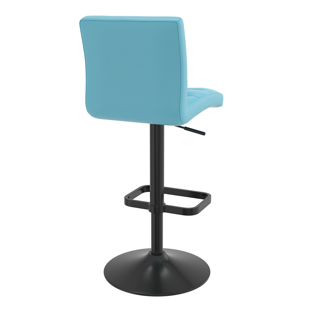 Faux Leather Bar Stool With Black Base - Dunley