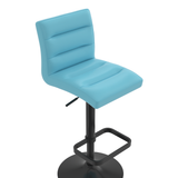 Faux Leather Bar Stool With Black Base - Dunley