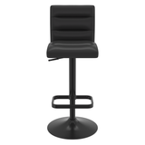 Faux Leather Bar Stool With Black Base - Dunley