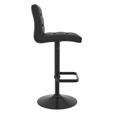 Faux Leather Bar Stool With Black Base - Dunley