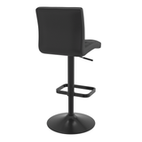 Faux Leather Bar Stool With Black Base - Dunley