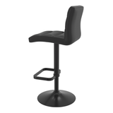 Faux Leather Bar Stool With Black Base - Dunley