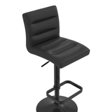 Faux Leather Bar Stool With Black Base - Dunley