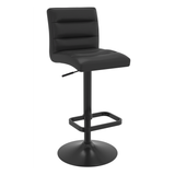 Faux Leather Bar Stool With Black Base - Dunley