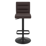 Faux Leather Bar Stool With Black Base - Dunley