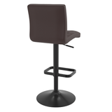 Faux Leather Bar Stool With Black Base - Dunley